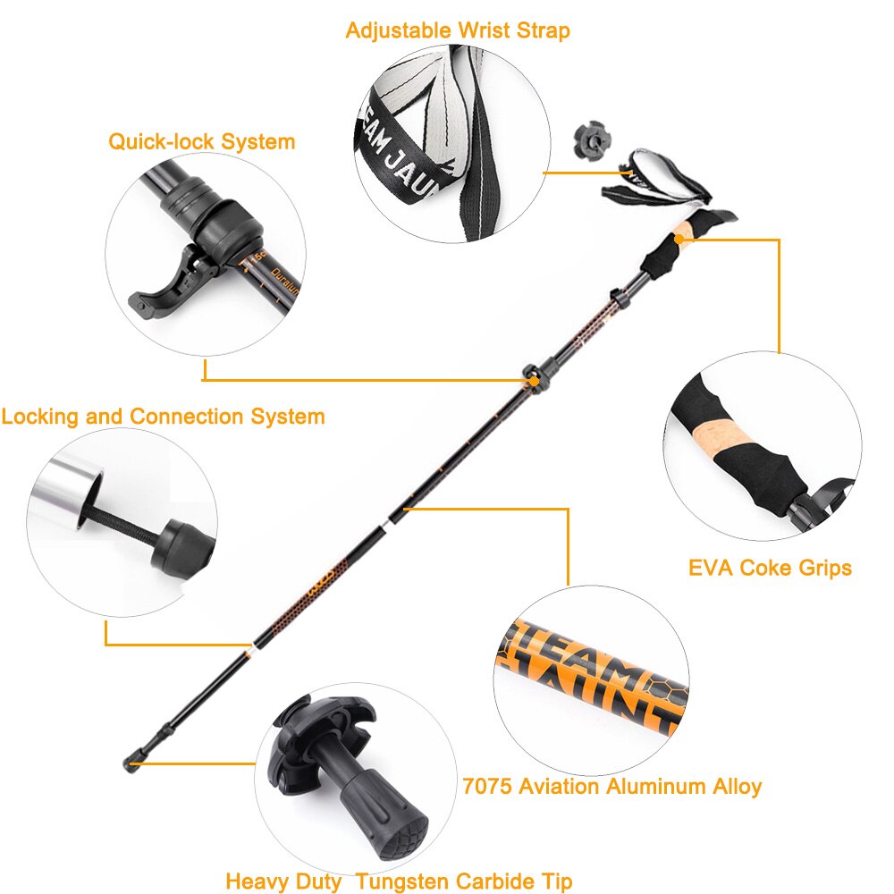 Outdoor Wandelstok Opvouwbare Nordic Trekking Pole... Grandado