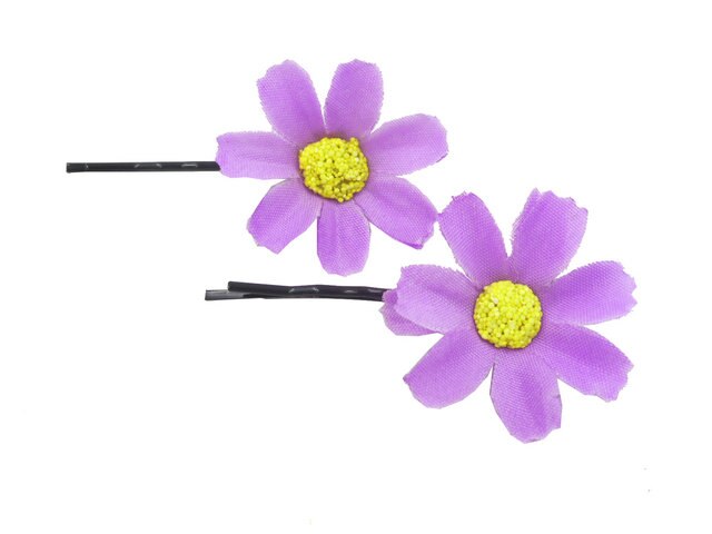 Fresh White Daisy Hair Pins Artificial Fabric Flowers Clips for Women Accessories Bride Jewelry Bridal Head Piece Party Headwear: Lilac purple DFA208