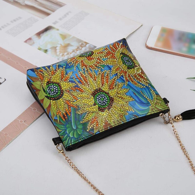 Diamond painting crossbody taske gør-det-selv skuldertaske med kæde lynlås håndtaske
