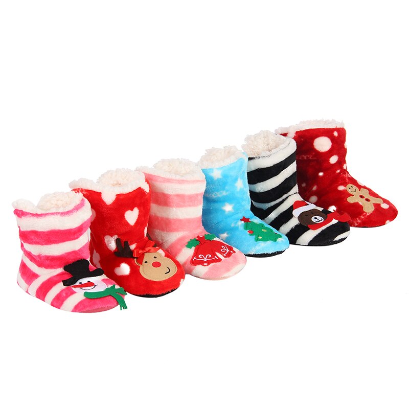 Mntrerm Kids Meisjes Jongens Kerst Sneeuwvlok Slipper Schoenen Critter Kids Bootie Slipper Winter Huis Boot Sokken 3-12 Jaar oude