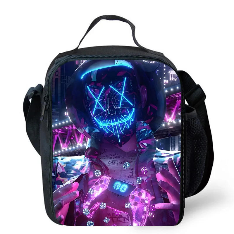 Lunch bags for Child,Cartoon Game con-so-les School Picnic Bags for Boys,Large Kids Insulation Cooler Bags for Aged 4-10 years: Brown