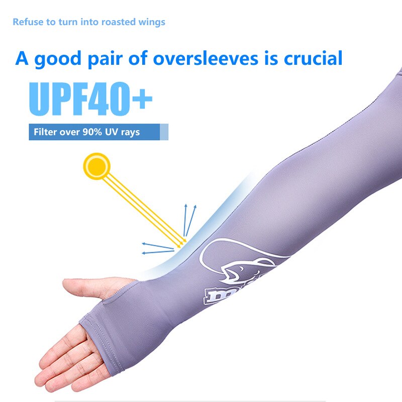 Manga de protección solar de seda de hielo para ciclismo y pesca al aire libre, manga transpirable anti ultravioleta para brazo, estilo largo para hombres y mujeres