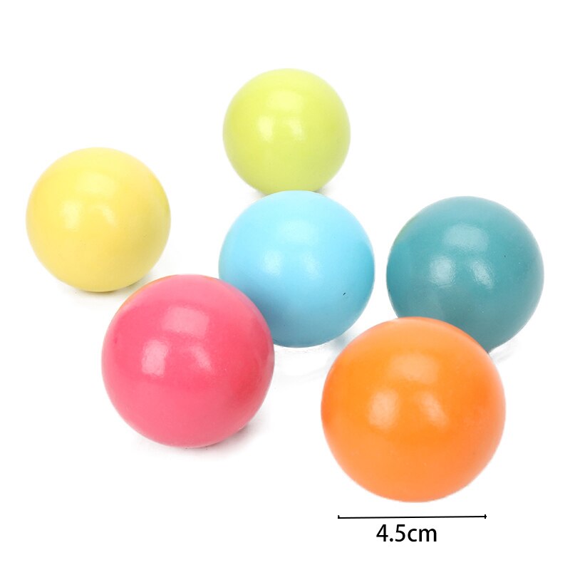 13 pièces/ensemble Montessori jouets en bois arc-en-ciel blocs amis Peg poupées corps bébé semblant jouer personnes FiguresRainbow empileur: 6pcs Macaron ball