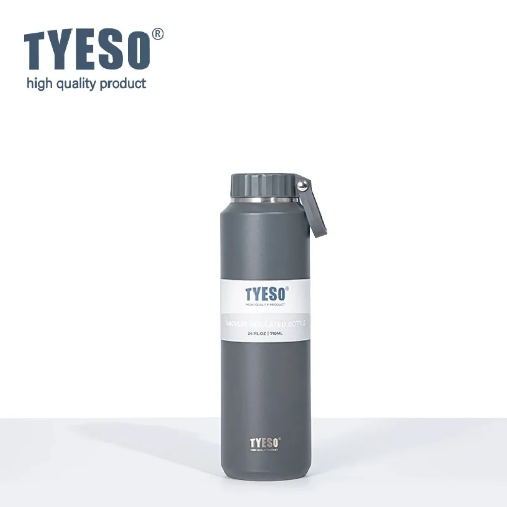 Tyeso 500ml 710ml bärbara isolerade vattenflaskor med stor kapacitet, sportvattenflaskor som håller kyla och värme, termosmugg: Rosa / 701-800ml