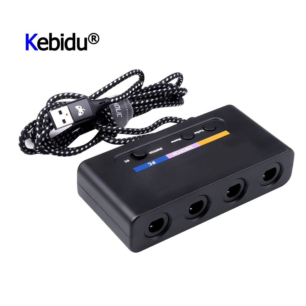 KEBIDU USB Adapter Converter 4 Ports For Wii-U PC Switch Converter For PC Game Accessory For GameCube Controllers