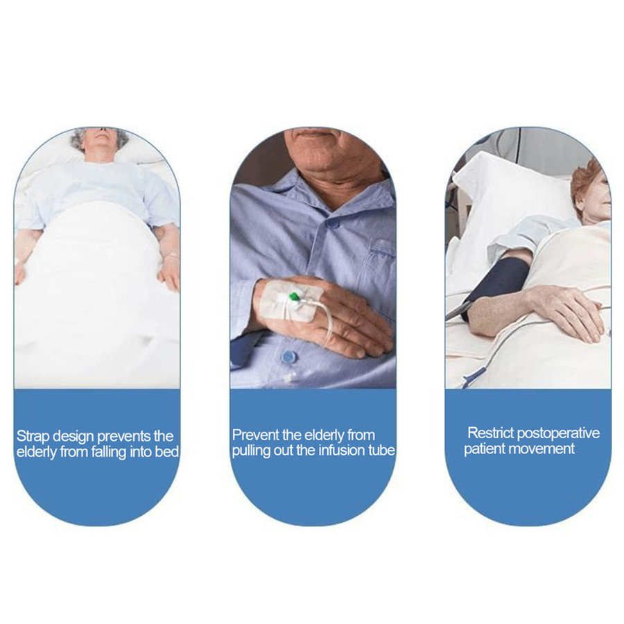 2Pcs Ouderen Patiënt Hand Vaste Terughoudendheid Handschoenen Hand Protector Voorkom Krassen &amp; Letsel Veiligheid Hand Palm Controle Mitt Handschoenen