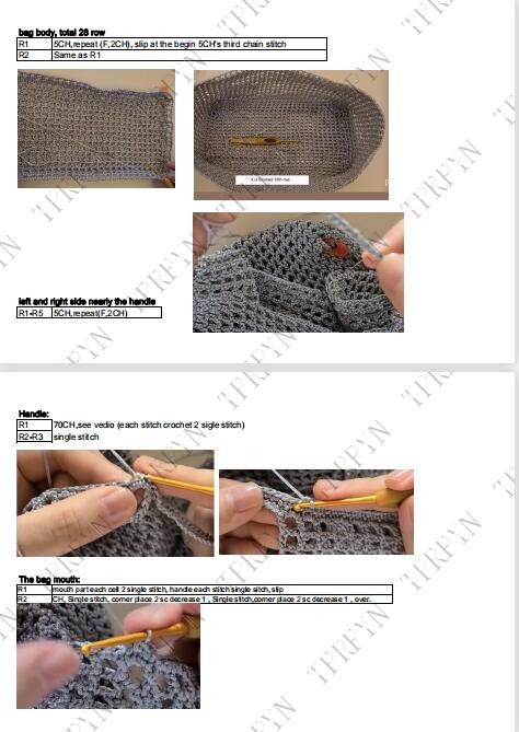 Bag Crochet Kit with yarn DIY hole Shoulder Bags kits beginner Handbag Knitting Crocheting set with material pattern vedio