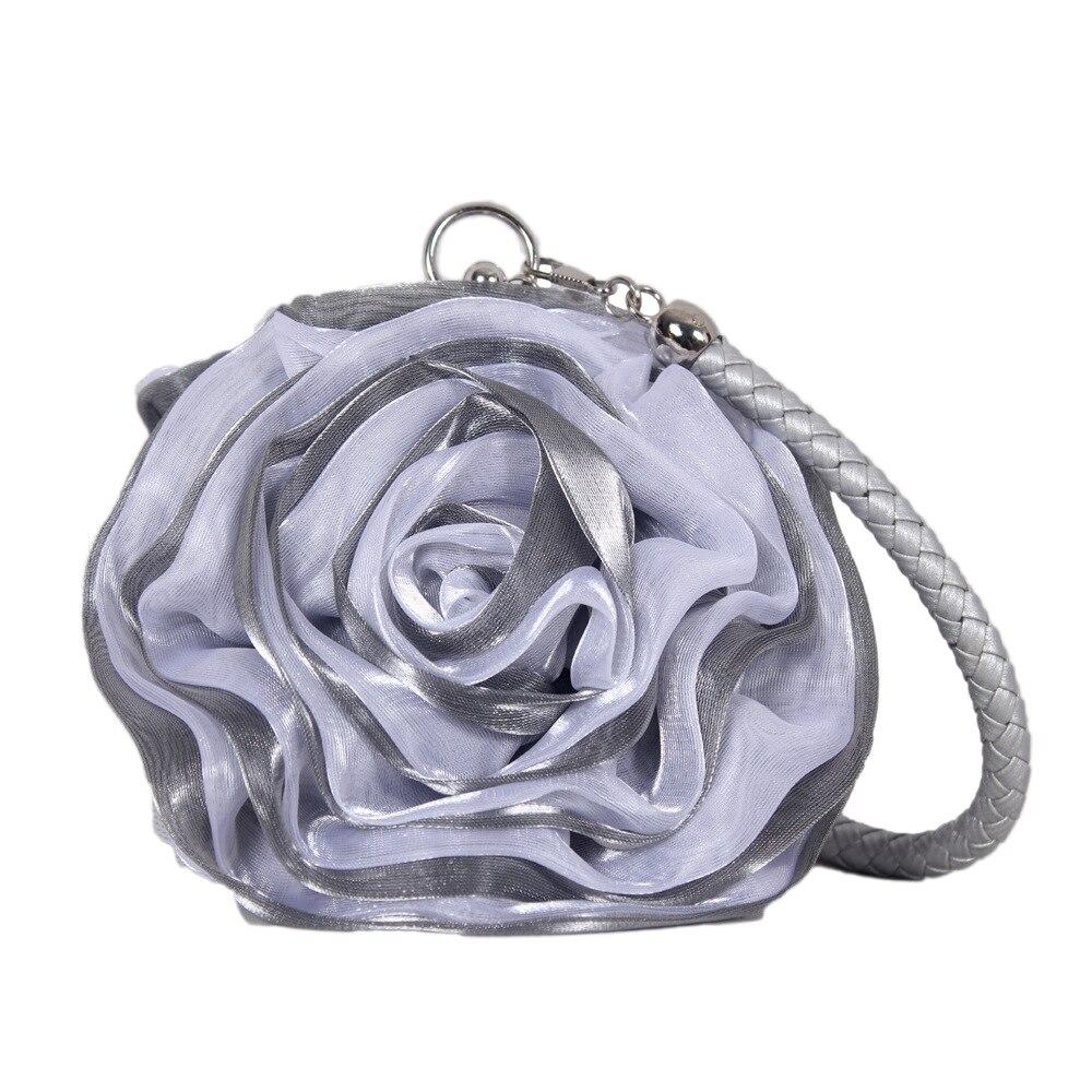 Purple Pink Red Ivory Gold Lovely Flower Rose Evening Bag Woman Clutch Coin Purse Bridal Wedding Bags Party Mini Bag: 08