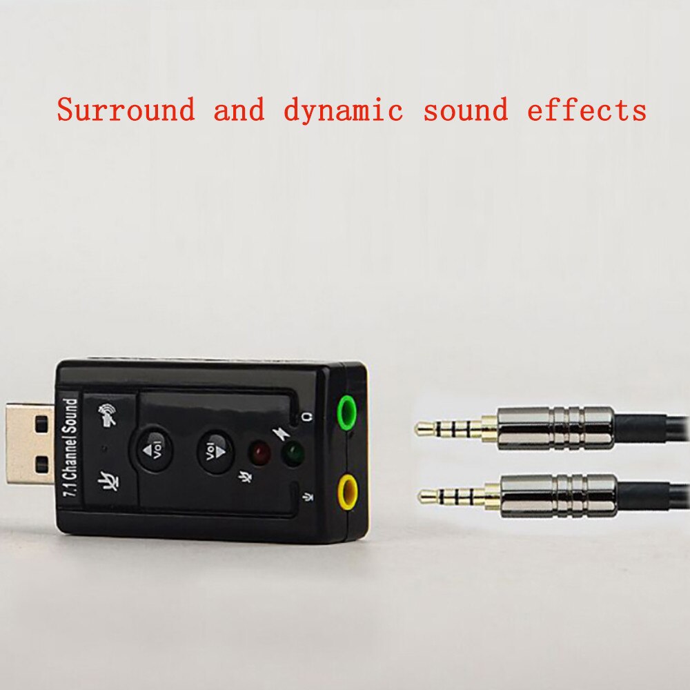 USB 2.0 3D Virtual Audio Usb 7.1 External USB Sound Card USB to Jack 3.5mm Headphone Audio Adapter For Desktop Notebook Systems