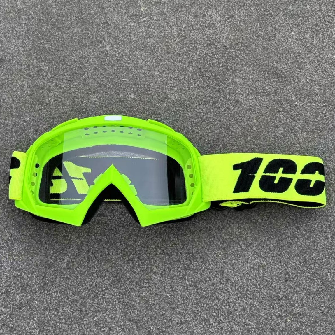 100 motorcykelglasögon motocrossglasögon terrängsolglasögon för män mtb atv mask vindtät skydd cykelglasögon racingglasögon: Guld-