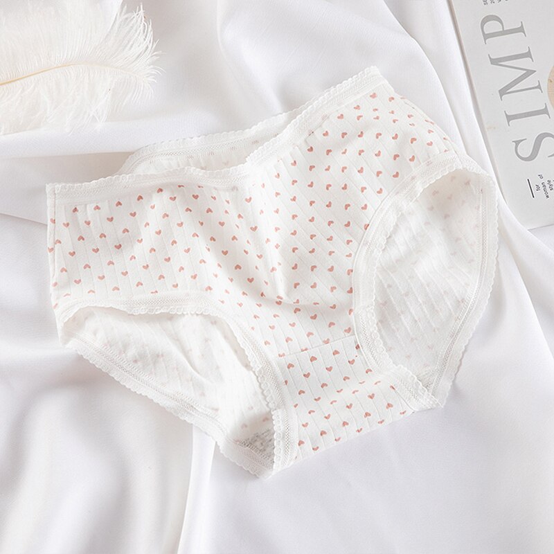 Cueca infantil de cintura média, cueca de algodão com rosca, calça triangular e macia para meninas