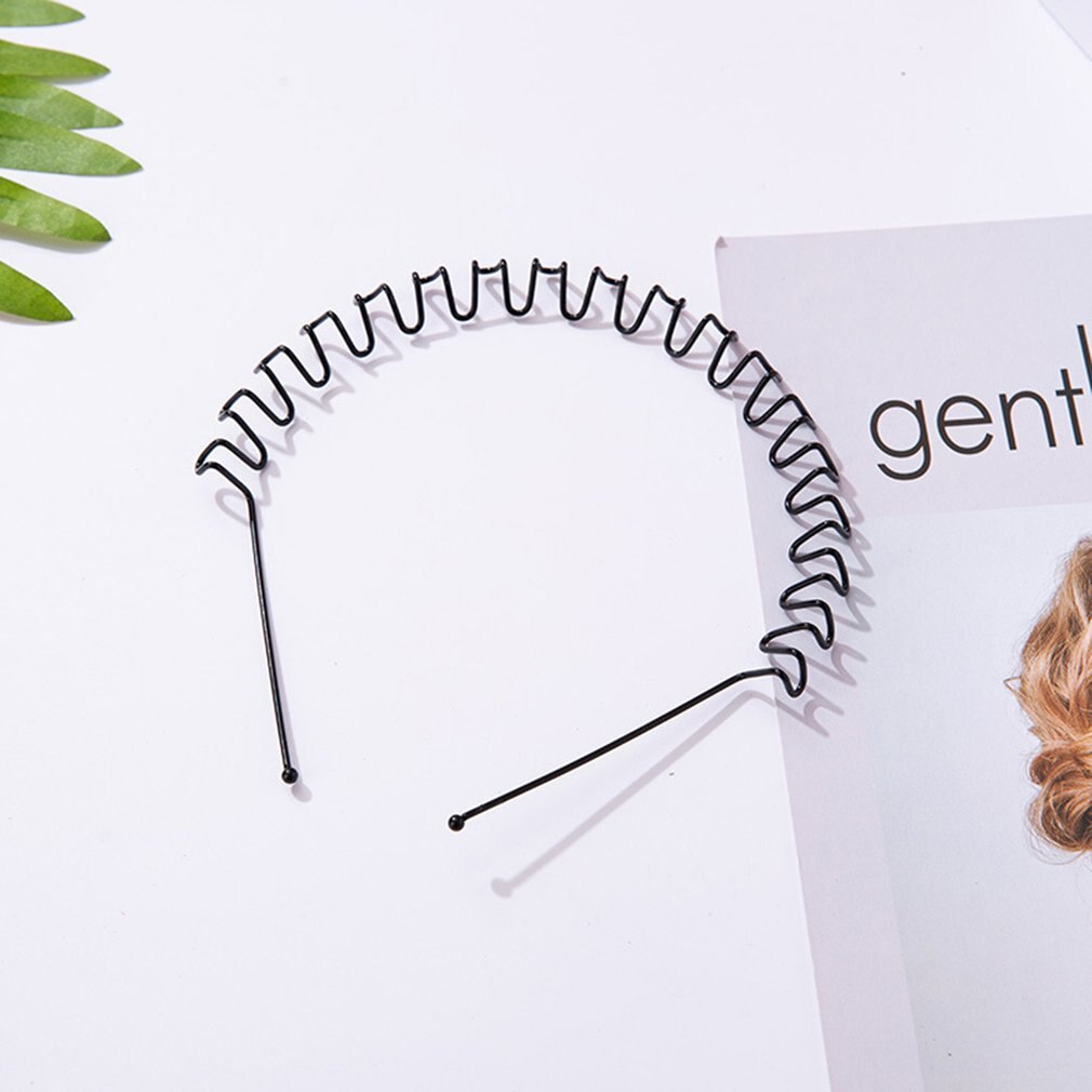 Metalen Haarbanden Voor Mannen En Vrouwen Hoofdbanden Non Slip Unisex Golvend Lente Sport Hoofdband Haarband Hoop Clips