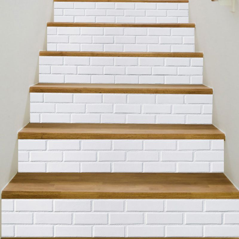 6 stk/sett 3d keramiske fliser trapp stigerør gulvklistremerke selvklebende diy trapp vanntett pvc veggdekal hjemmeinnredning