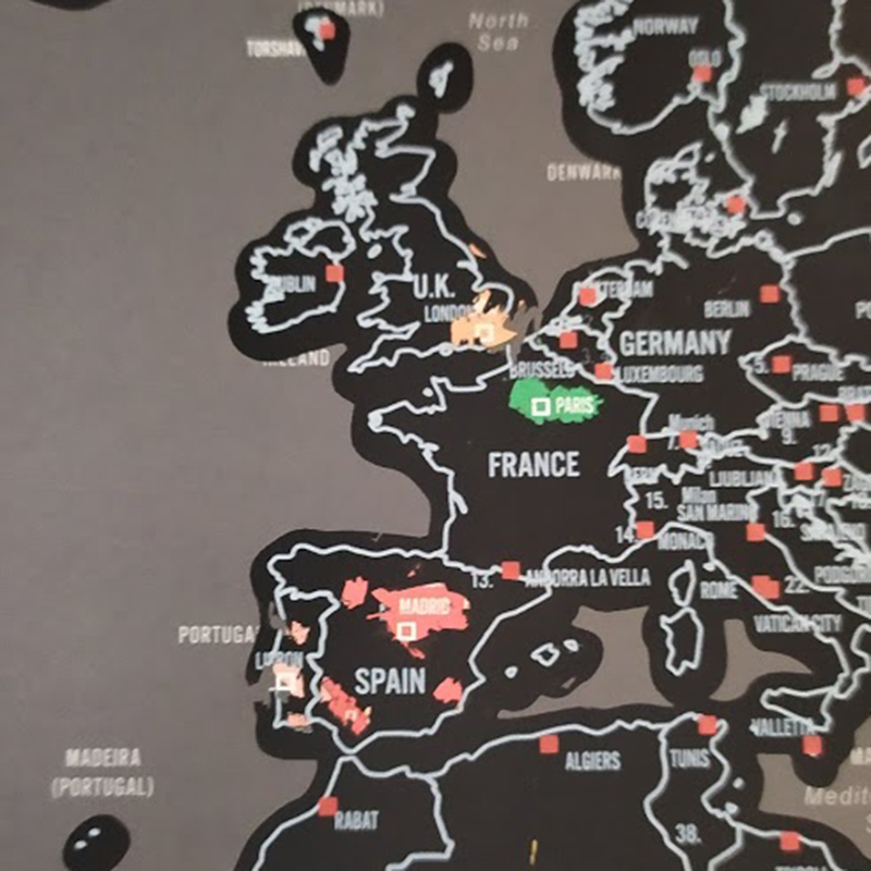 Scratch Map Goudfolie Zwarte Kras Kaart Reizen Wereld Scratch Off Folie Layer Coating Wereld MapSchool Office Supply