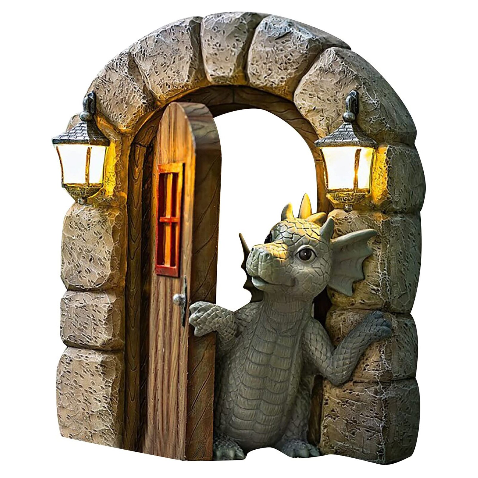 Garden Resin Dragon Sculpture Garden Courtyard Statue Weatherproof Outdoor Yard Garden Decoration: A