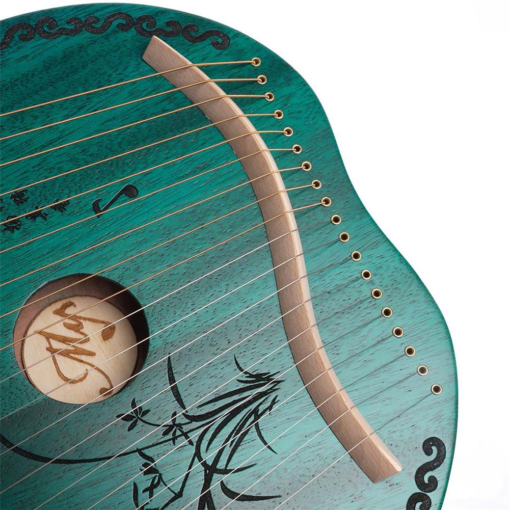 19 String Lier Mahonie Instrument Groene Harp Met Stemsleutel Snaarinstrument Voor Kinderen Volwassen Beginners