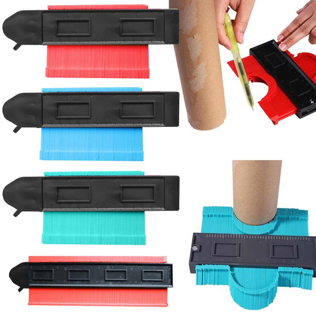 12/25cm Contour Gauge Profile Copy Gauge Ruler Metric Inch Marking Gauge Shape Duplicator Tiling Laminate Tiles Measuring Tool