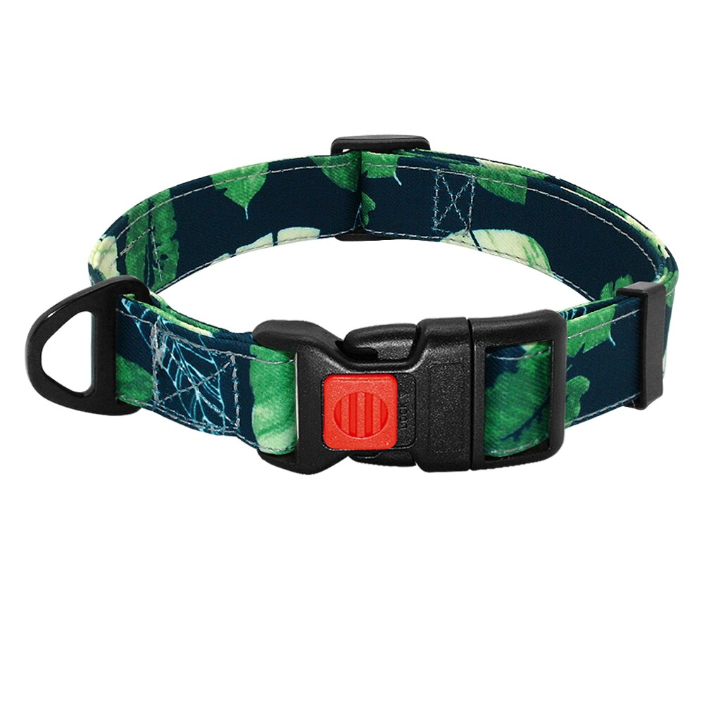 Nylon Gedrukt Halsband Verstelbare Puppy Kleine Honden Kraag Pet Halsbanden voor Chihuahua Franse Bulldog Pet Producten: green / L