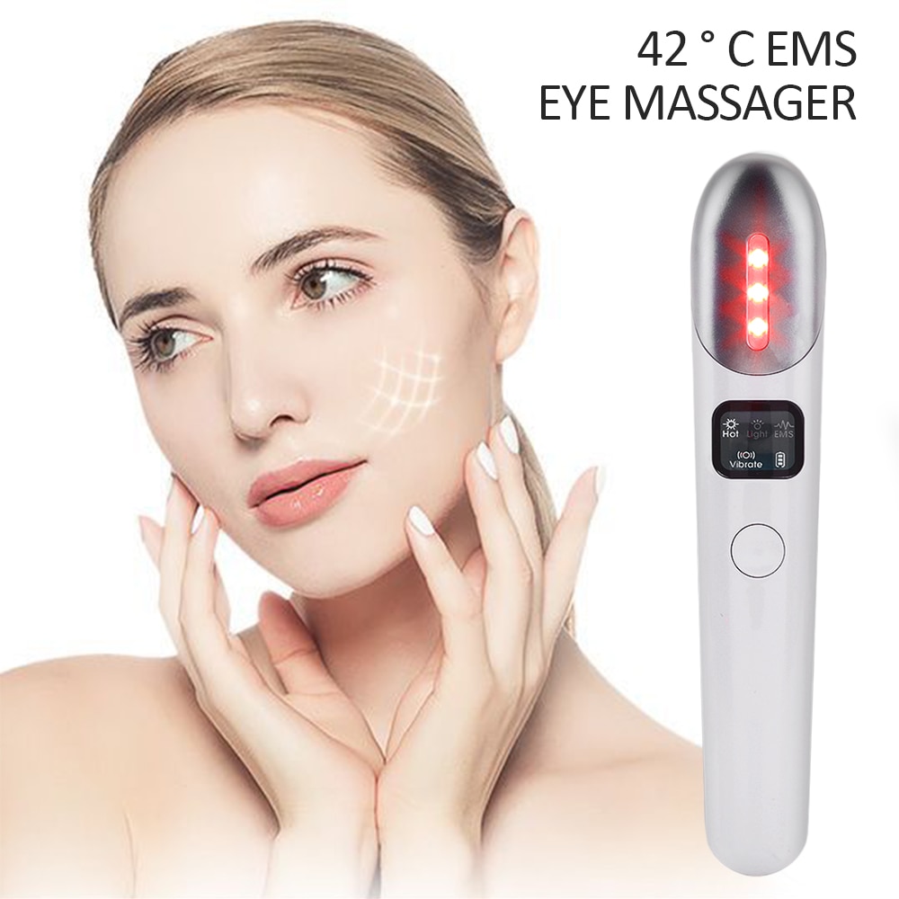 42 ℃ Ems Eye Massager Beauty Eye Instrument Elektrische Facial Schoon Borstel Diep Schoon Gezicht Ultrasone Schoonheid Eye Massager
