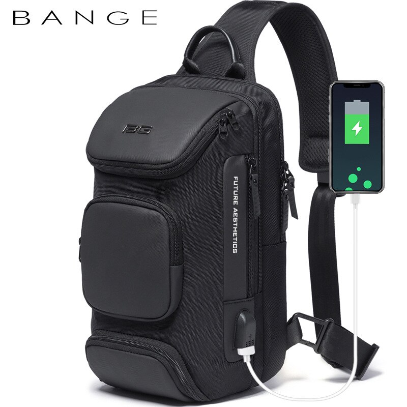 Xiaomi Cross Body Shoulder Sling Bag Waterproof USB Charging Chest Packs Men Sports Outdoor Leisure Crossbody Trip Pack