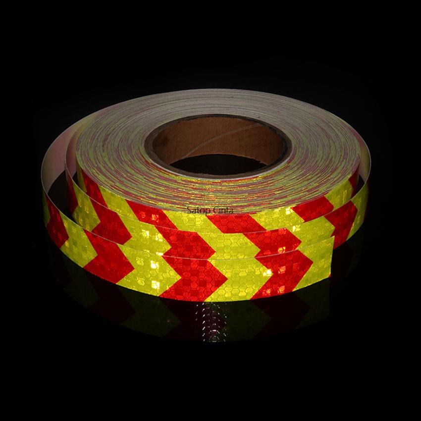 Pegatina reflectante de 1 "x 5M para motocicleta, cinta reflectante de advertencia de seguridad para bicicleta, fluorescente, amarillo, rojo, negro: Verde