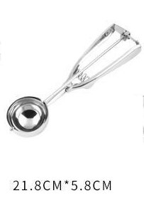 4/5/6cm Stainless Steel Spring Handle Ice Cream Mashed Potato Cookie Scoop Spoon Stainless Steel Ice Cream Spoons: M