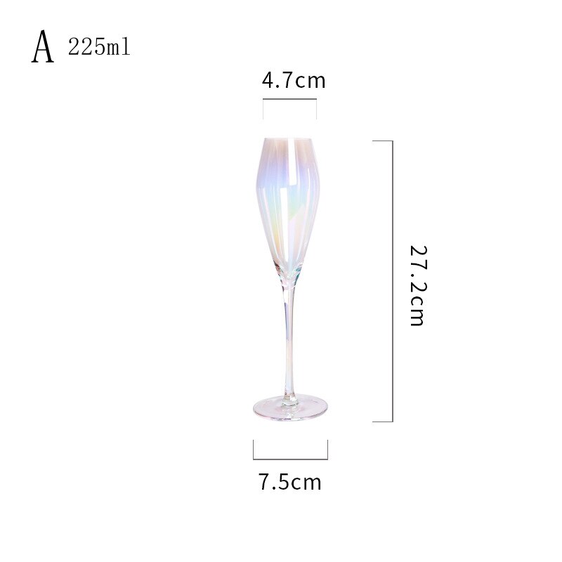 Rainbow Glass Europe Dazzle Color Wine Glass Champagne Glass Red Wine Glass Wedding Crystal Cocktail Glasses: A