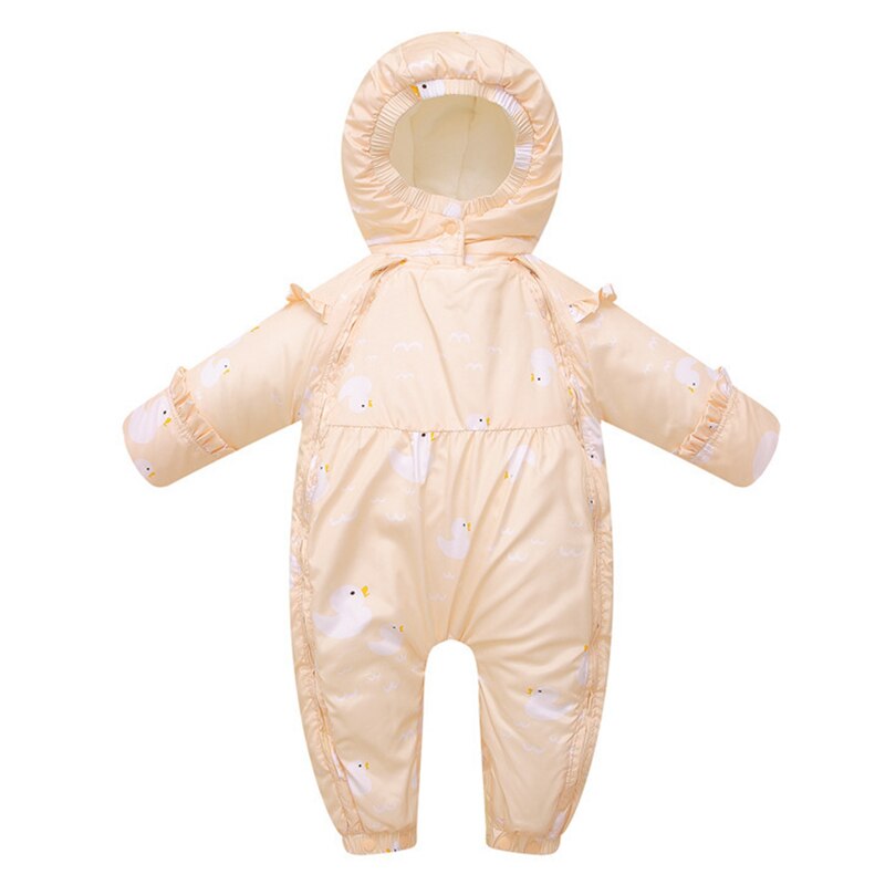 recién nacido niños niñas mono monos ropa para bebé de invierno, además de terciopelo cálido espesar niños con capucha trajes de abrigo para nieve: Rosa / 6M