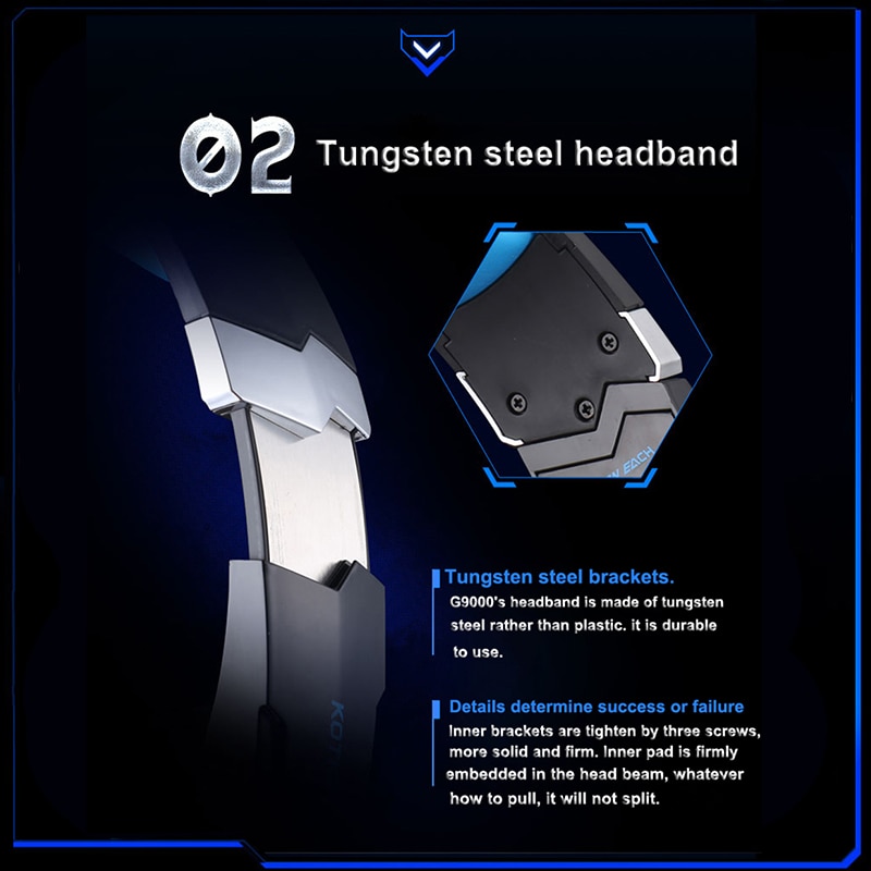 KOTION EACH G9000 3.5mm Game Gaming Headphone Headset Earphone Headband with Microphone LED Light for Laptop Tablet and Mouse