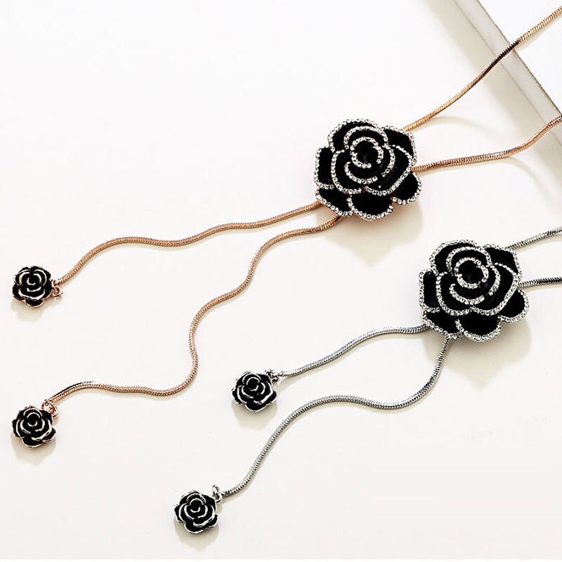 Camellia Bloemen Luxe Trui Keten Sieraden Collier Femme Trui Ketting Lange Ketting Voor Vrouwen