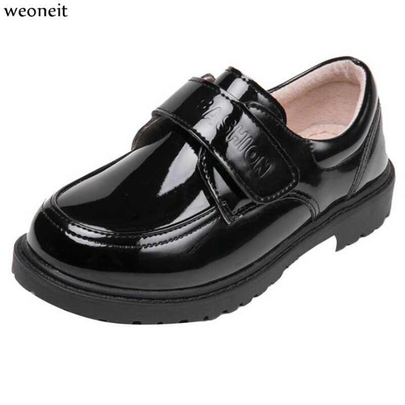 Weoneit Boys Leather Shoes Kids Wedding Party Graduation Black Formal Leather Shoes Children Sneakers for Boys CN 26-42
