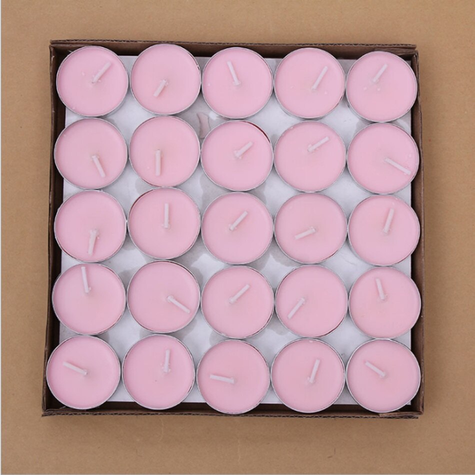 Bougies chauffe-éclairage à thé 50 pièces | Bougies chauffe-vaisselle non parfumées, bougies d'amour romantiques pour décor de maison, décoration pour maison, mariage, anniversaire: Rose