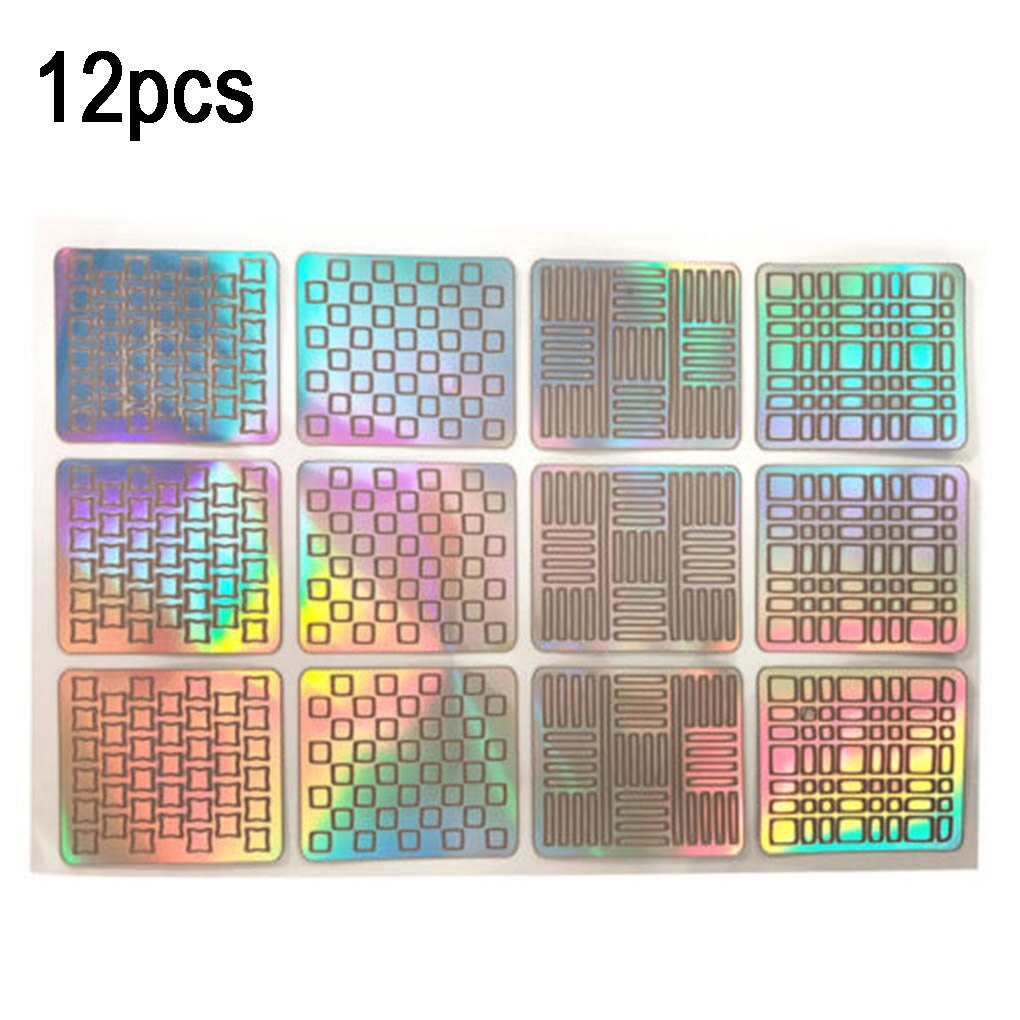 Women Nail Sticker Girl Gel Nail Extension Hollow Decal Manicure Art Decoration 6 /12/24 Pcs set: 12pcs