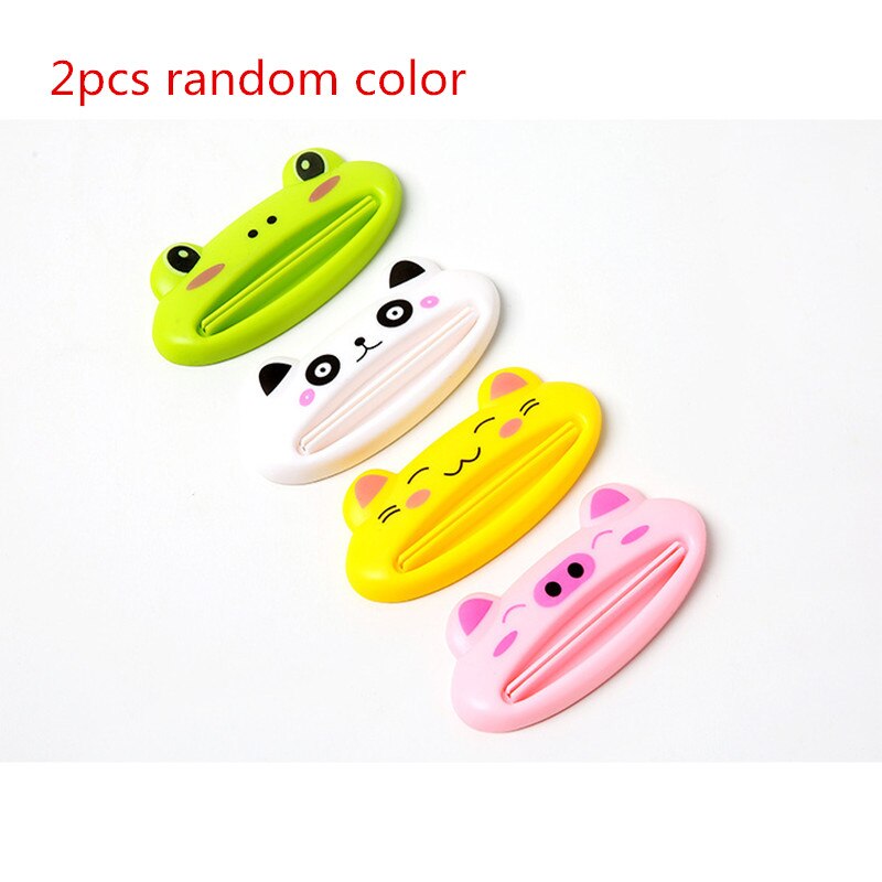Practical Animal Easy Toothpaste Dispenser Plastic Tooth Paste Tube Squeezer Useful Toothpaste Rolling Holder for Home Bathroom: 2pcs random color
