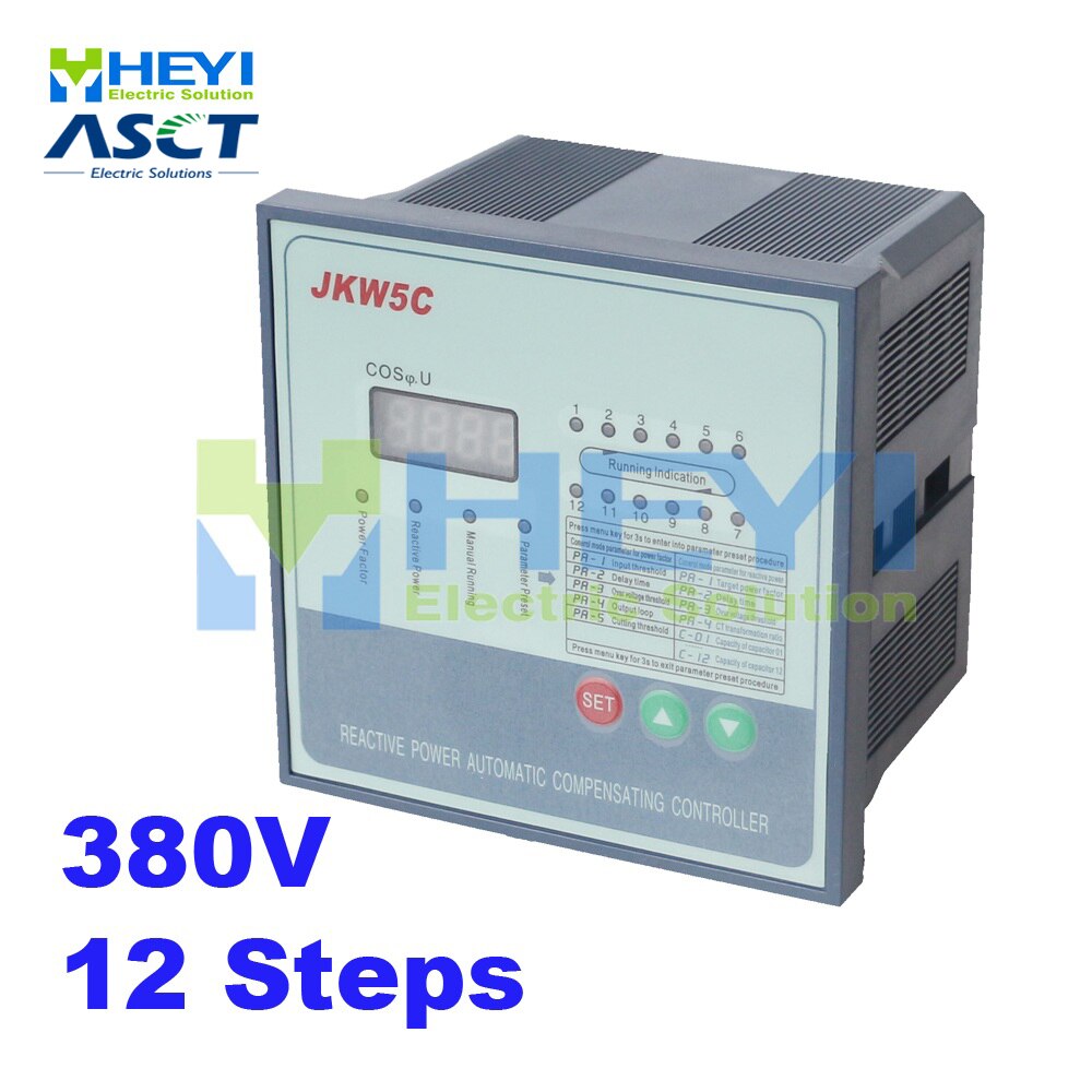 JKW5C power factor regulator compensation controller for power factor capacitor 12steps 380v
