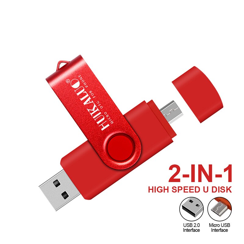 Movimentação alta 2.0 16gb 32gb 64gb 128gb 2 do flash de usb de quanlity otg micro em 1 disco pendrive pendrive u da vara de usb da memória da movimentação do flash: 32GB / Vermelho