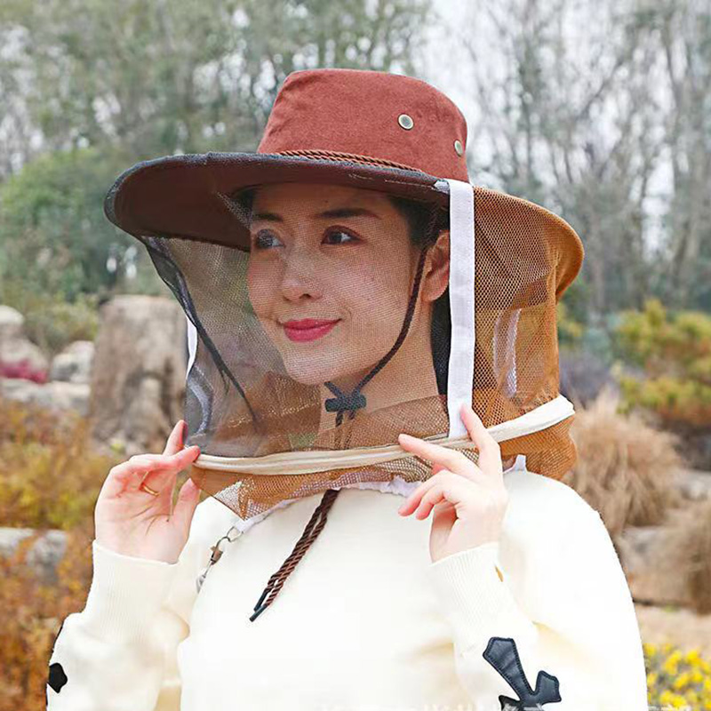 Beekeeper Protective Hat Anti Bee Fabric Nylon Net Yarn Hat Beekeeping Protector Cap Beekeeper Cowboy Comfortable