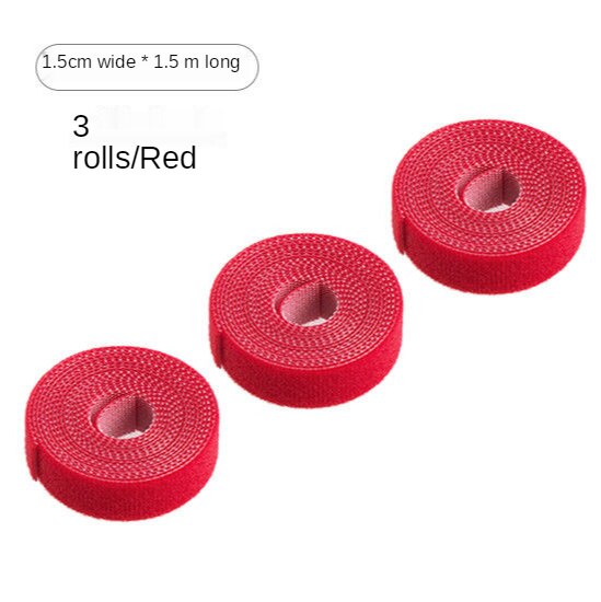 Cable Tie Cable Data Cable Charging Cable Storage Binding Belt Winding Hub Finishing Line Retainer Velcro Convenient Strap: Pink Blue