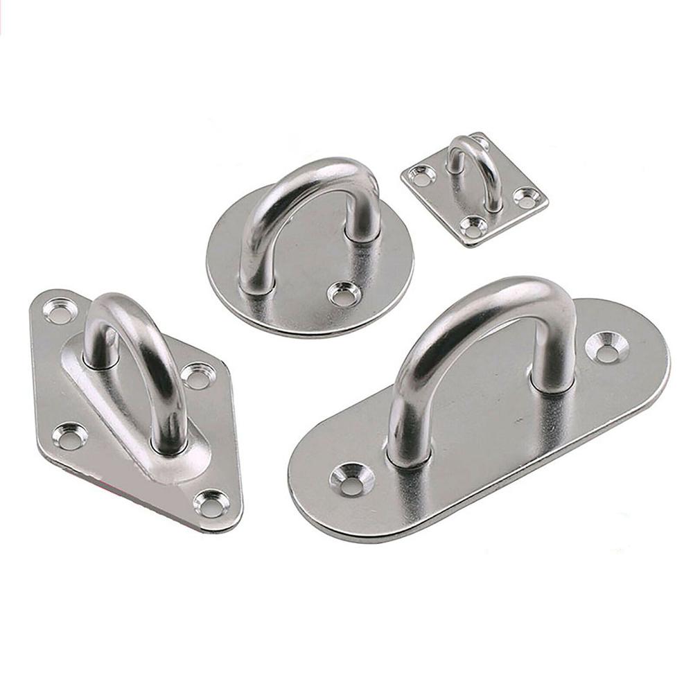 1Pcs Pad Eye Plate Staple 304 Stainless Steel Ring Hook Loop U-Shaped Screws For Boat Hammock M5 M6 M8 M10 M12