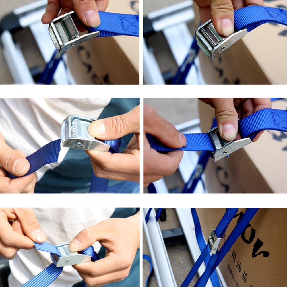 4 pcs 2.5cm * 200cm Cargo Lashing Polyester Webbing Straps Hold and Secure Ratchet Tie Down with Cam Buckle Winch Strap