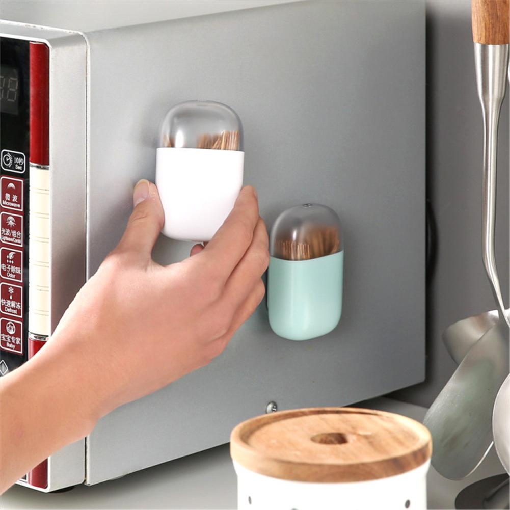 Portable Holder Table Magnetic Toothpick Dispenser Container Practical Microwave Oven Refrigerator Magnet Box Space Saving