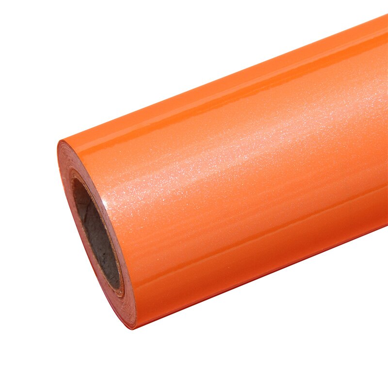 1M/Roll Glossy Waterproof PVC Cabinet Wallpaper Self Adhesive Contact Paper Cabinet For Door Furniture Stickers Bathroom Kitchen: Orange
