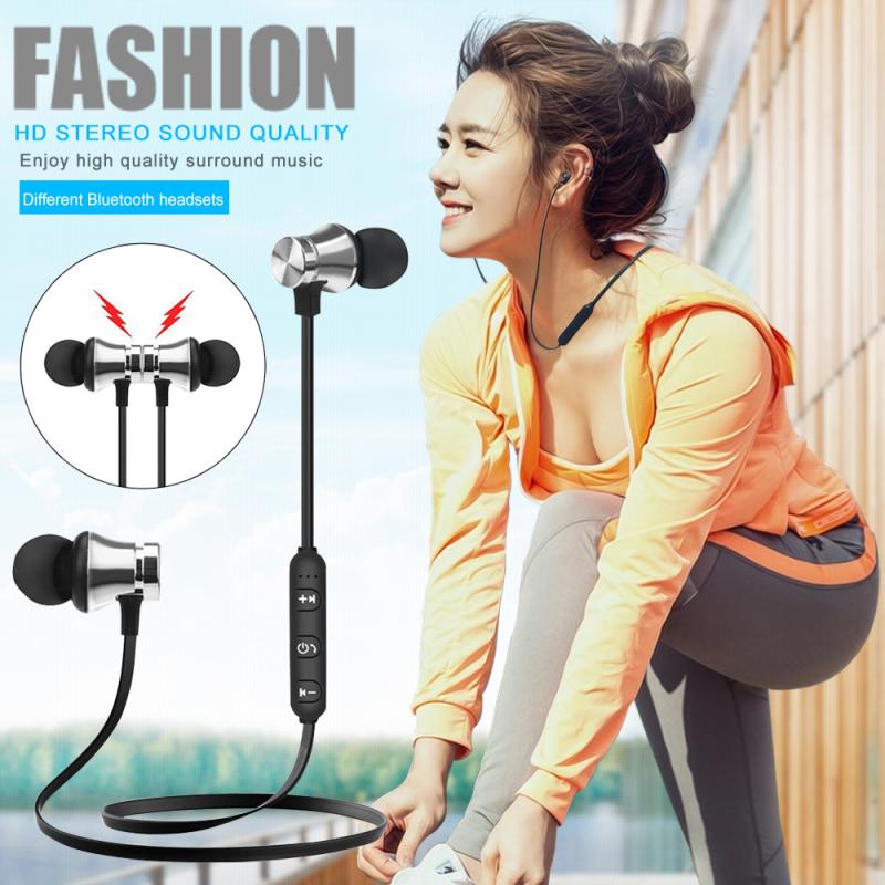 In-Ear Headset Draadloze Magnetische Bluetooth Oortelefoon Sport Gym Hoofdtelefoon Stereo Bass Music Headset Met Microfoon Oortelefoon Voor Iphone