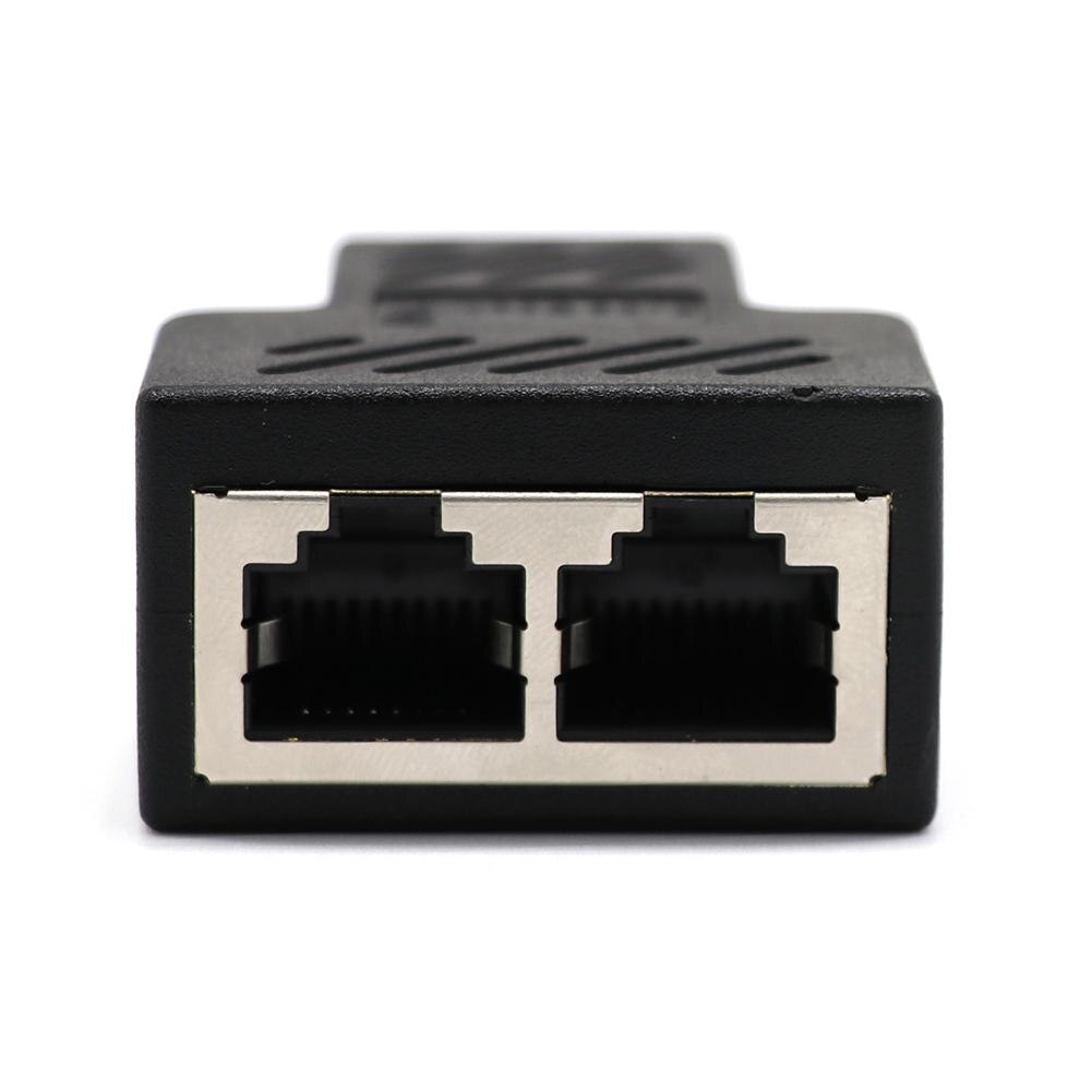Universal 1 to 2 Dual Female Ports CAT5/6/7 RJ45 Splitter LAN Network Internet Adapter For TV Switch Router