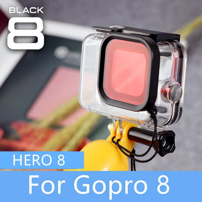 60M gehen pro 8 Gehäuse für Gopro Hero 8 Schwarz Schutzhülle Wasserdichte Shell für GoPro 8 Action Kamera rot Filter Zubehör