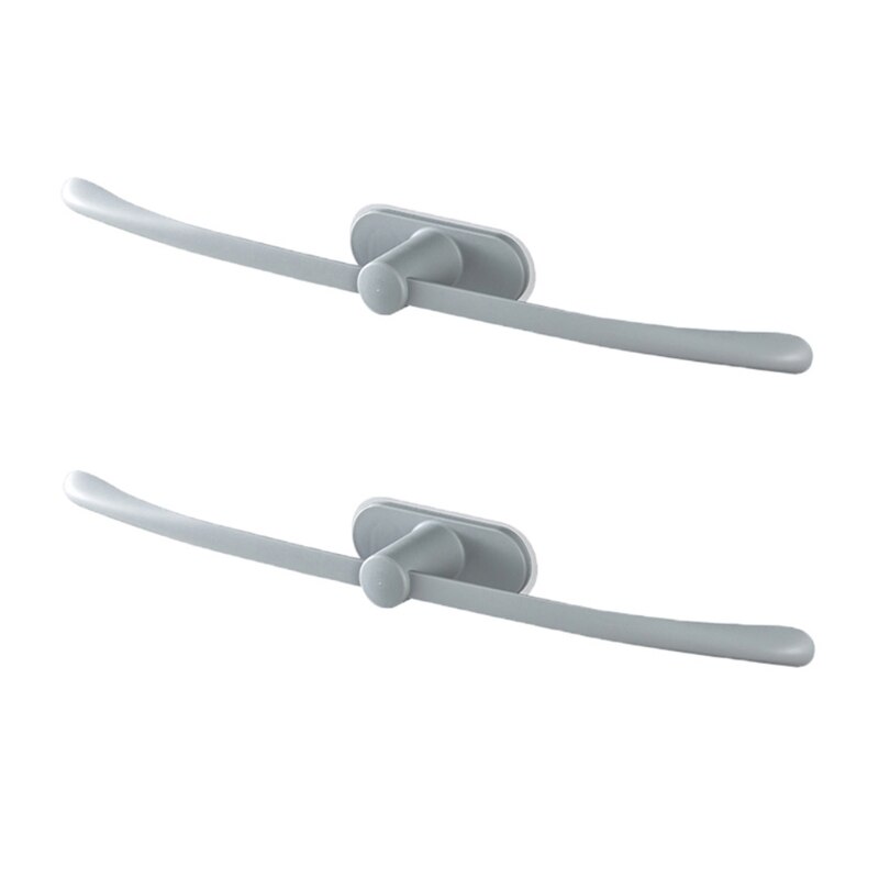 H7ED-toallero de baño montado en la pared, 2 piezas, sin punzonado, estante de almacenamiento para colgar ropa sucia, cocina, impermeable: Dark Grey