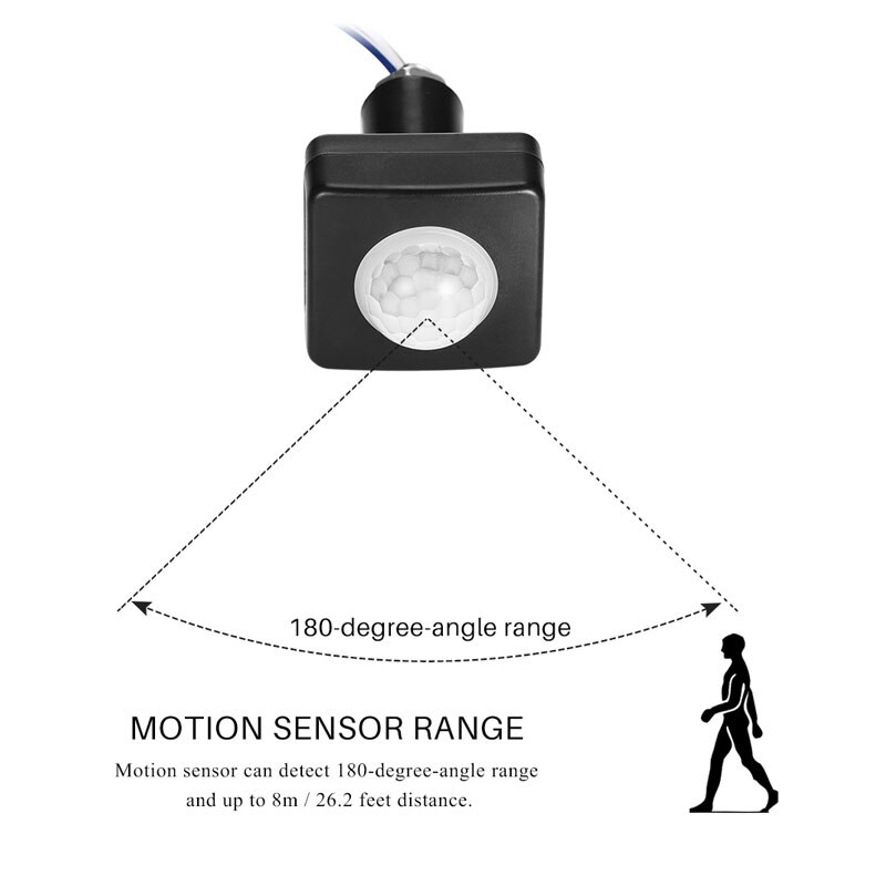 Pir infrarød bevægelsessensor afbryder sensor lysdetektor fortov udendørs vægkontakt til hjemmebelysning led lampe