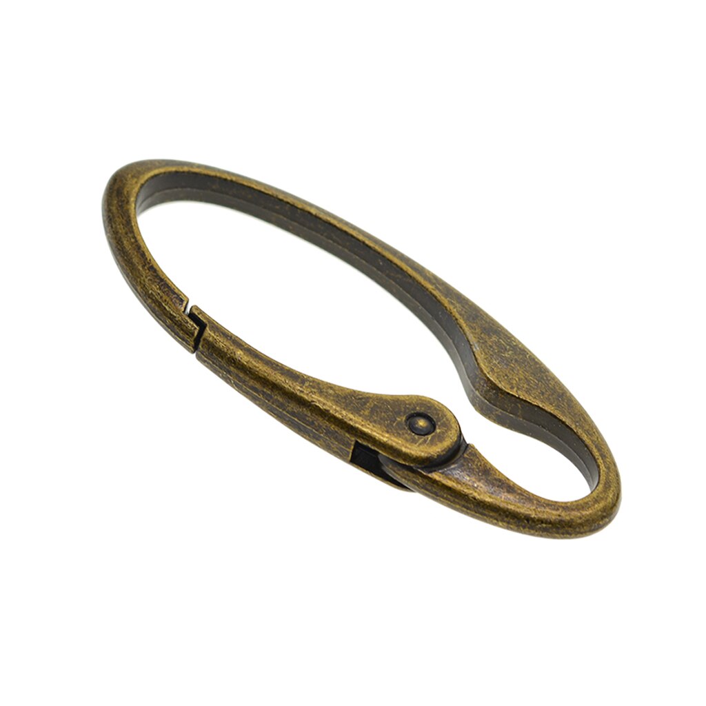 2Pcs Antqiued Bronze Key Buckle Snap Spring Clip On Hook Carabiner Camping