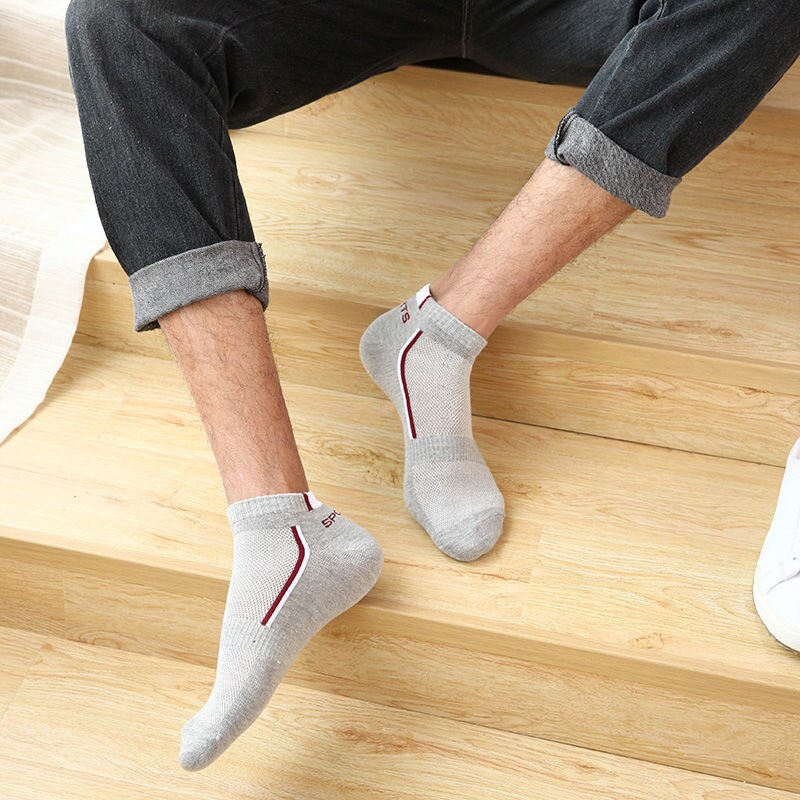 Calcetines cortos de algodón transpirables para hombre, calcetín deportivo, absorción del sudor, 5 pares de calcetas de baloncesto, para verano