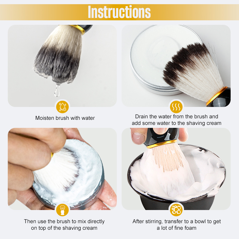 Juego de brochas de afeitar , kits de afeitado 3 en 1 con brocha de afeitar, cuenco de afeitar y soporte de afeitado, kit de para el día del padre